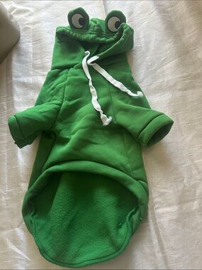 Green Frog Hoodie Pet Costume Dog Size Medium -